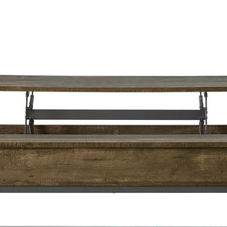 Lift Top Coffee Table With Adjustable Height - Brown
