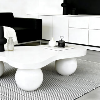 Cloud Shaped Coffee Table With 3 Ball Legs For Living Room