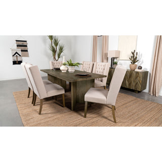 Roman - 3 Door Server With Chevron Design - Brown