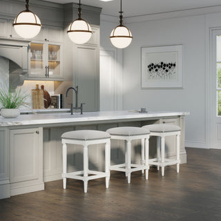 Square Stool With Upholstered Seat