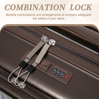 Luggage Set With Cosmetic Case, Combination Lock, Front Opening Design