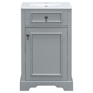 Elegant Bathroom Vanity With Ceramic Sink, Soft Close Door, Adjustable Shelf