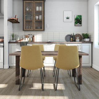 Elegant Upholstered Molded Chair (Set of 2) - Light Brown