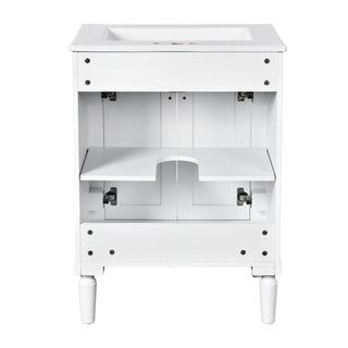 Bathroom Vanity With Top Sink, 2 Tier Storage Cabinet