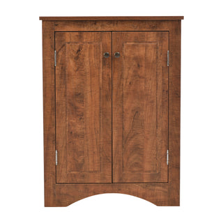 Triangle Bathroom Storage Cabinet With Adjustable Shelves, Freestanding Floor Cabinet For Home Kitchen