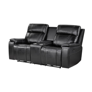 Gary - Power Reclining Loveseat With Cooler In Center Console - Black