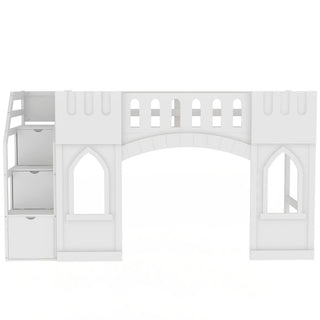 Loft Bed With Storage Staircase And Windows