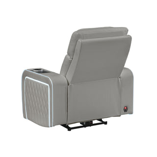 Electra - 3 Piece Power Reclining Sofa, Loveseat And Recliner Set With Power Headrests, Massage And LED Lighting