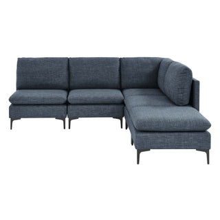 Upholstered Modular Sectional With Tall Legs, Medium Firm Seat