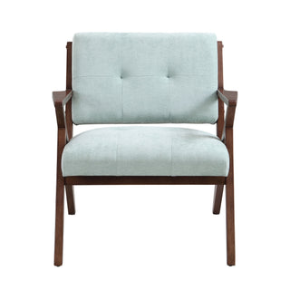 Modern Accent Chair With Plush Cushions, Angled Arm Design - Green