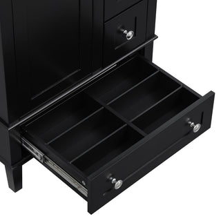 Bathroom Vanity With Integrated Basin, Soft Close Drawers, Door Mounted Double Layer Shelf