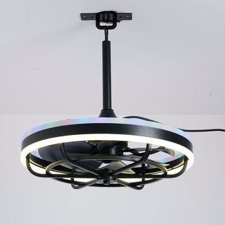 Ceiling Fan Light LED Light Source And Remote Control, 3000 - 6500K Dimmable LED Fan Light, 6 Speeds, For Living Room - Matte Black