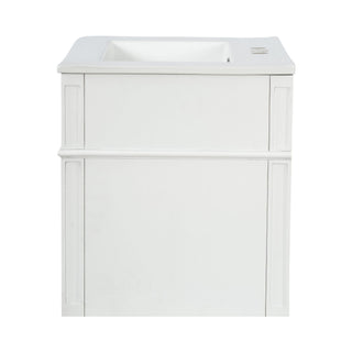 Wall Mounted Bathroom Vanity With Tip Out Drawer And Open Back Design