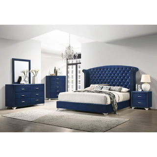 Upholstered 2 Drawer Nightstand With Accents