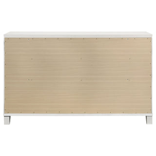 9 Drawer Dresser Cabinet With Picture Framed Fronts - White