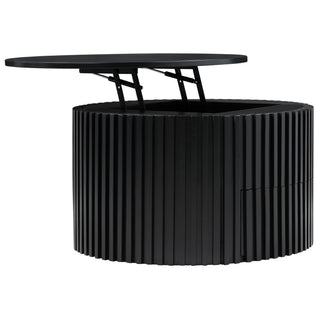 Round Lift Top Coffee Table With Hidden Storage For Living Room