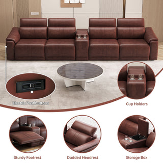 Modular Sofa With Recliners And Cup Holders Sectional Set