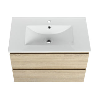 Wall Mounted Bathroom Vanity & Sink, 2 Soft Close Drawers