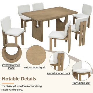 Dining Table Set For 6 With Upholstered Chairs
