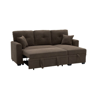 Sleeper Sectional With Pull Out Bed, Reversible Chaise