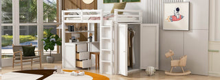Loft Bed With Drawers, Desk, And Wardrobe