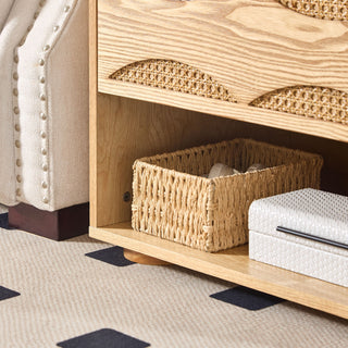 Nightstand With USB Ports & Outlet Hole, End Table With Drawer