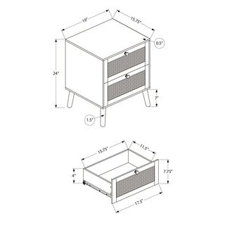 Accent Table & Storage Drawers - White