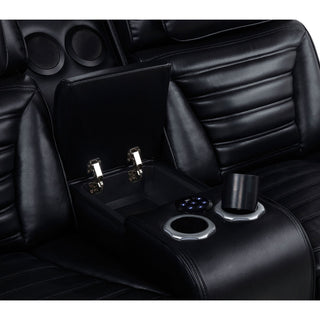 Isadora - Power Reclining Loveseat With Dual USB Charging And Built In Bluetooth Speaker - Black