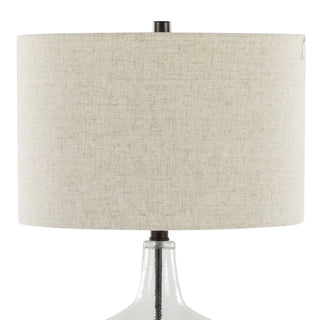 Botella - Contemporary Table Lamp Built In USB Port (Set of 2) - Clear / Oil Bronze / Natural