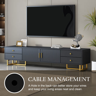 TV Media Console Table, TV Stand With Storage For Living Room - Black
