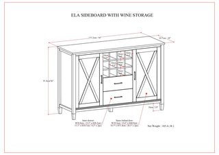 Ela - Sideboard With Wine Storage - Smoky Brown