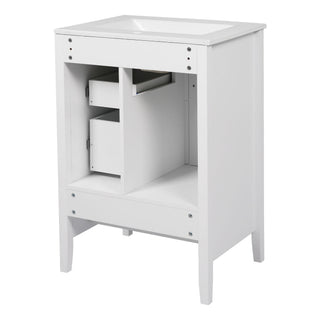 Freestanding Bathroom Vanity With Sink, Soft Closing Cabinet And Drawers - White
