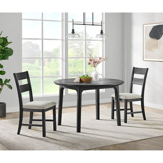 Garcia - 3 Piece Dining Set (Round Drop Leaf Table And 2 Chairs) - Black