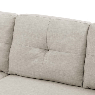 Upholstered Sectional & Pull Out Bed And Chaise Storage - Almond
