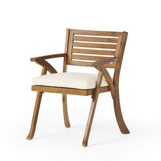Outdoor Hermosa 5 Piece Wood Dining Set With Cushions - Teak / Beige
