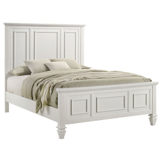 Copper - Queen Panel Bed With Structured Headboard And Slatted Design - White