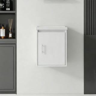 Floating Bathroom Vanity Combo, Wall Mounted Cabinet With Sink & Soft Close Doors For Small Bathrooms