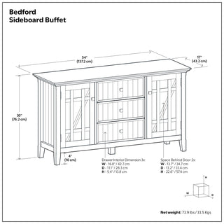 Bedford - Sideboard Buffet - White
