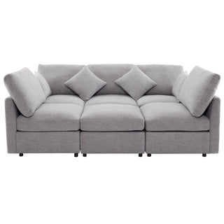Sectional Sofa Modular U-Shaped With Ottoman & USB Ports