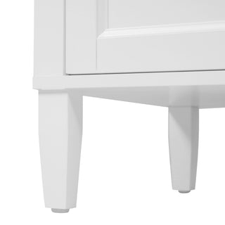 Bathroom Vanity With Double Sink, 3 Drawers, 2 Doors, Adjustable Shelves, Freestanding - White