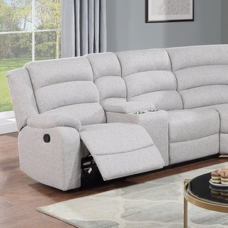 Manual Motion Reclining Loveseat 3 Piece Sectional Set With Console Storage And Cup Holders