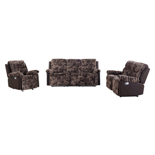 Brenda - Sofa With Manual Recline Function - Brown