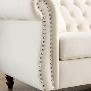 Chesterfield Sofa With Rolled Arms And Nailhead Trim