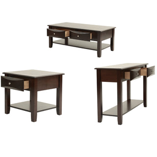 Table Set With Drawers And Open Shelf Storage