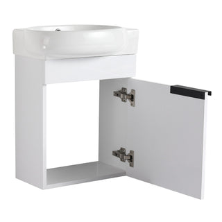 Wall Mounted Bathroom Vanity With Sink And Storage Rack, Soft Close Doors
