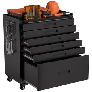 Rolling Tool Cabinet Heavy Duty Garage Storage With Lockable Doors & Drawers