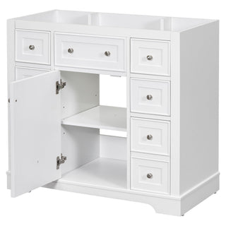Modern Bathroom Vanity Base Only With 1 Cabinet And 6 Drawers