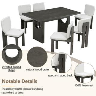 Dining Table Set For 6 With Upholstered Chairs