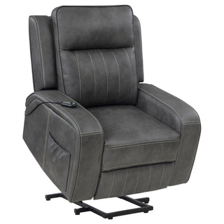 Mckinley - Upholstered Power Lift Recliner Chair With Remote Control - Gray