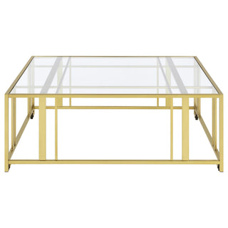 Square Coffee Table - Brushed Brass